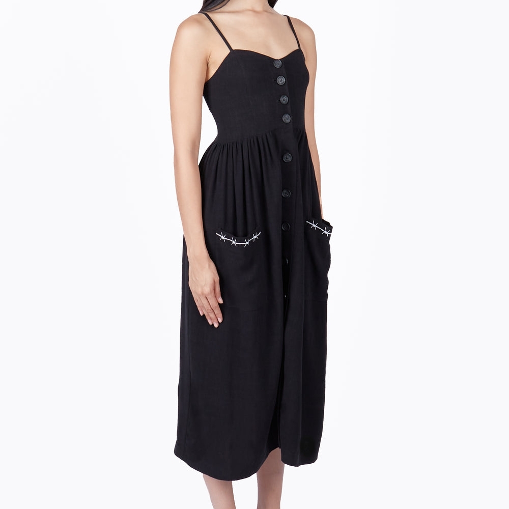 Ebony Button Down Midi Dress - Picture 6 of 13